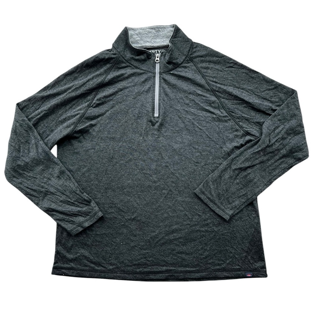 Faherty Cloud Cotton Quarter 1/4 Zip Pullover Lightweight Sweater Mens XL Gray